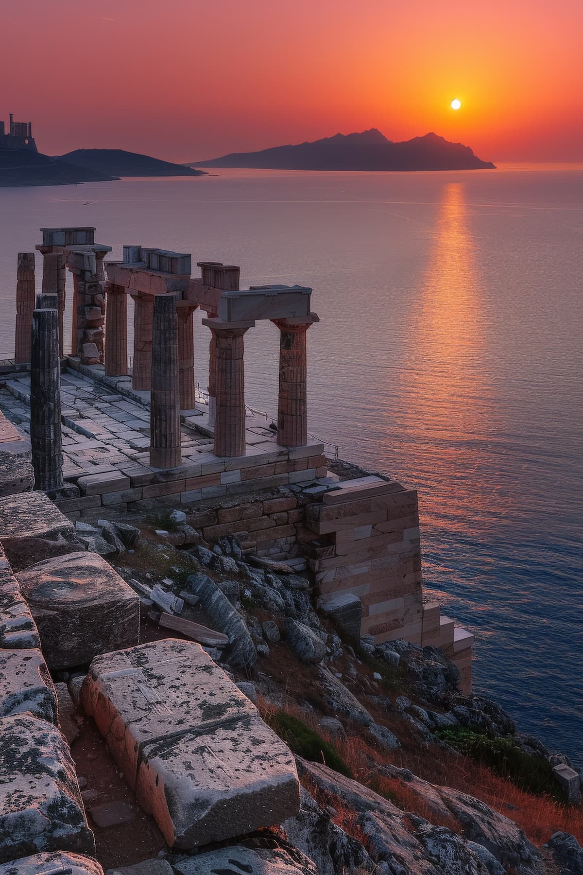Temple of Poseidon at sunset